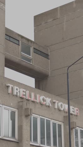 Vertical-Video-Of-Inner-City-High-Rise-Tower-Block-In-London-UK